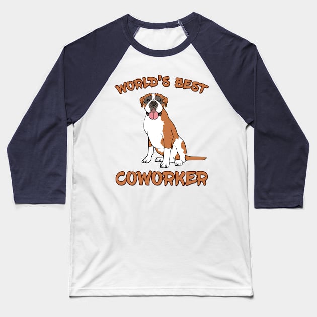 Boxer World's Best Coworker WFH Baseball T-Shirt by DeesDeesigns